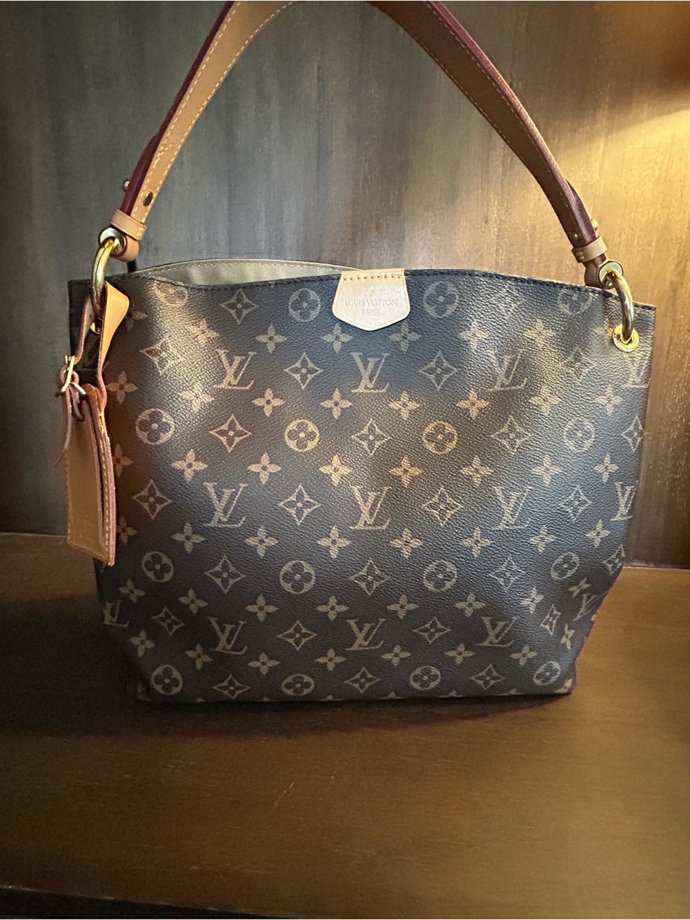 Louis Vuitton Monogram Canvas Hobo Shoulder Bag - Brown & Tan